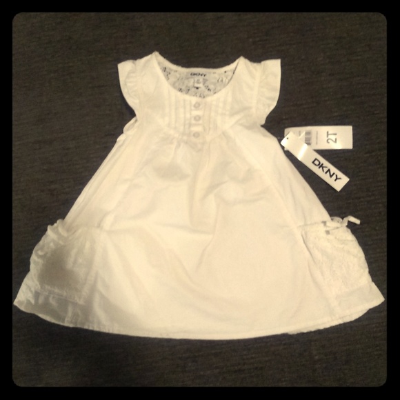 Dkny Other - DKNY white dress with pocket ( toddler)